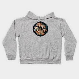 Vintage Cottagecore Fungi Art, Mushrooms Kids Hoodie